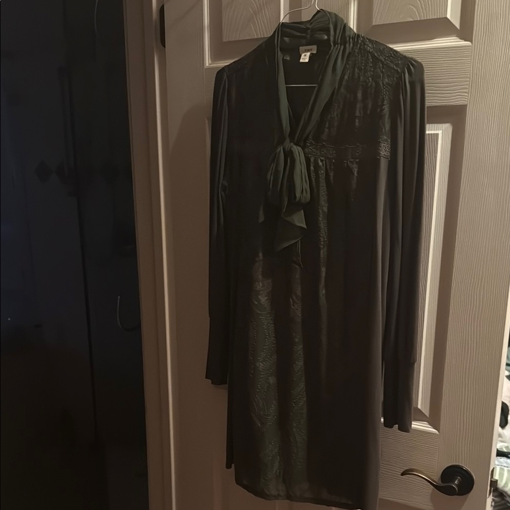 Elegant Dark Green Long Sleeve Dress
